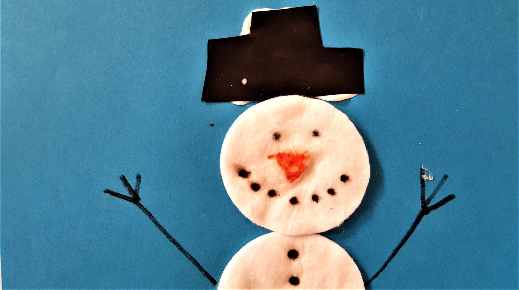 Bild von einem gebastelten Schneemann